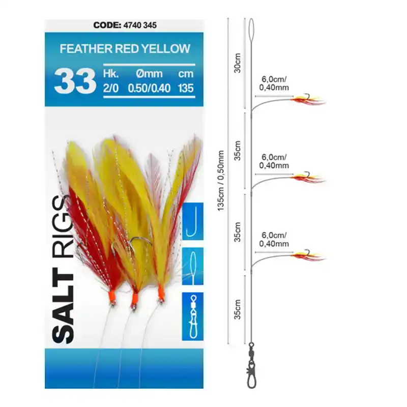 Rechtstreeks Van De Fabrikant Feather Red Yellow - Salt Rig 33