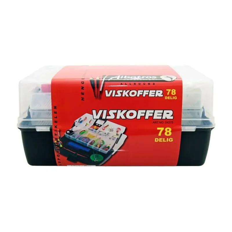 Weekendaanbieding Albatros Gevulde Viskoffer 78 Delig - Viskoffers - Zwart Transparant per set