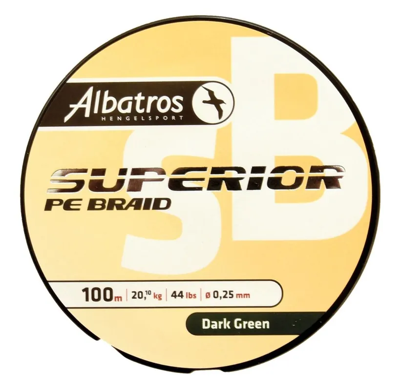 Albatros Superior Braid Dark Green 100 m - Gevlochten lijn 0.10 Mm Weekendaanbieding