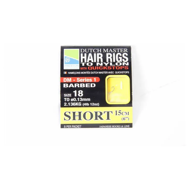 Beste Prijs Preston Dutch Master Hair Rig - Short 6 - Size 16 - Vislijn -