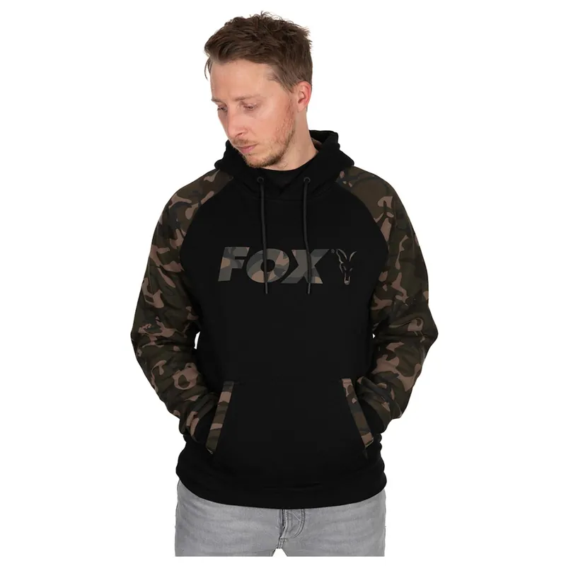 Beperkte Voorraad Fox Black / Camo Raglan Hoodie - Vesten & truien - Small