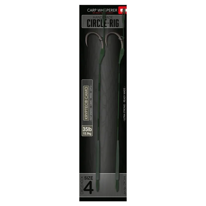 Carp Whisperer Reade Made Circle Rig 4 - Karper kleinmateriaal - Weed 35lb Haakmaat 4 Populair