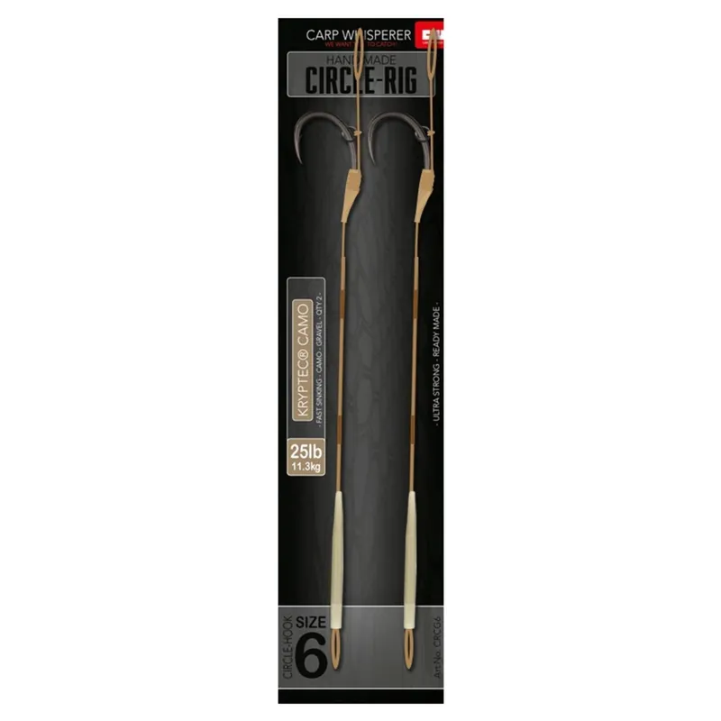 Premium Carp Whisperer Reade Made Circle Rig 6 - Karper kleinmateriaal - Gravel 25lb Haakmaat 6