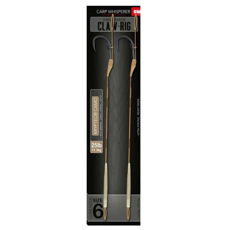 Koop Online Carp Whisperer Ready Made Claw Rig 6 - Karper kleinmateriaal - Gravel 25lb Haakmaat 6