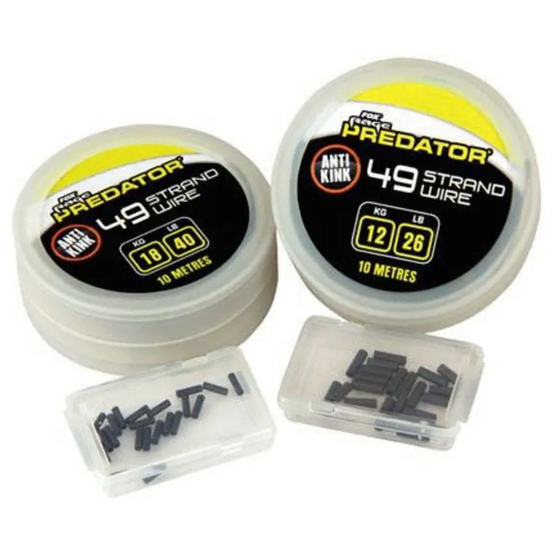 Op = Op Fox Rage Predator 49 Strand Steel Wire Inc Crimps #1 X 20 - Onderlijnen - 10 m 12 kg 26 lb