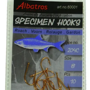 Seizoensaanbieding Albatros Haak Specimen Voorn 204c 10 stuks - Enkele Haak Size 8
