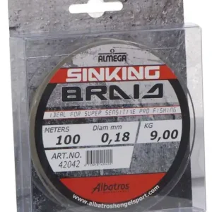 Snelle Levering Albatros Almega Vislijn Almega Sinking Braid 100 m - Hoofdlijn 0.12mm