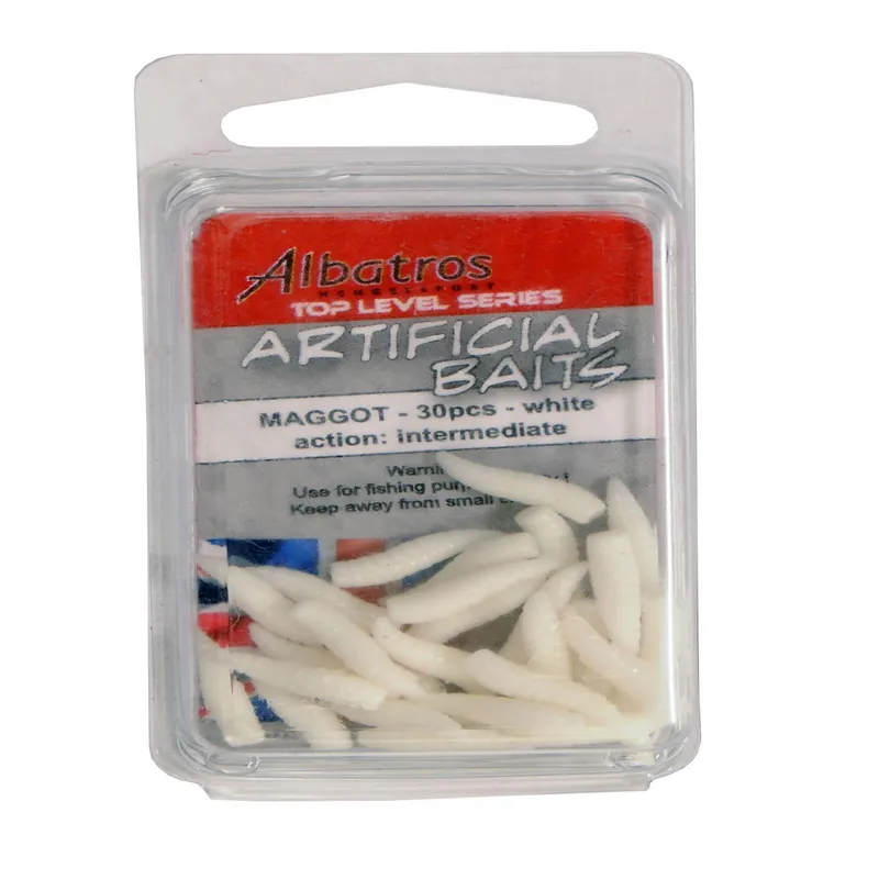Albatros Top Level Artificial Maggot - Baits - Wit 30 stuks Hete Deal