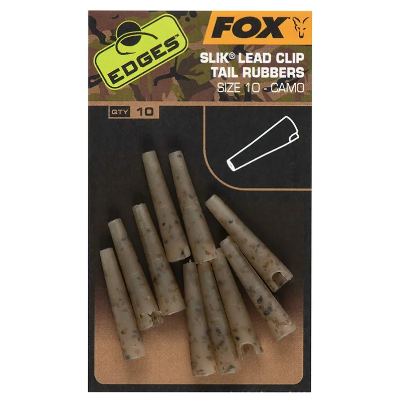 Fox Edges Camo Slik Lead Clip Tail Rubber - Klein materiaal - Size 10 Flitsaanbieding
