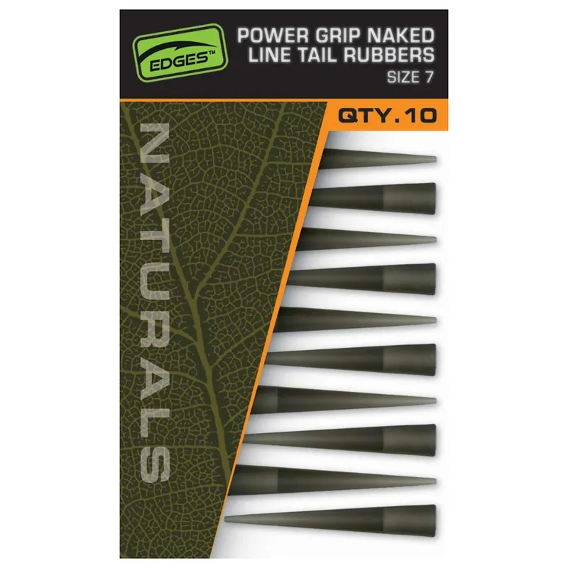 Betrouwbaar Fox Edges Naturals Power Grip Naked Line Tail Rubbers - Klein materiaal - 10 stuks Size 7