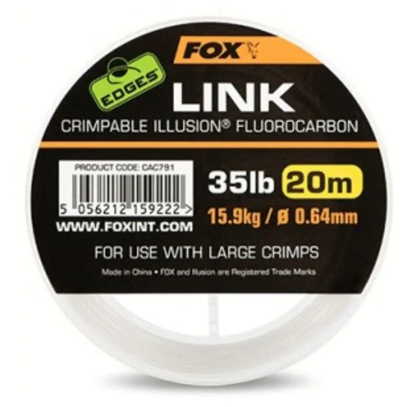 Uitverkoop Fox Link Crimpable Illusion Fluorcarbon 35 Lb 0.64 Mm - Fluorcarbon -