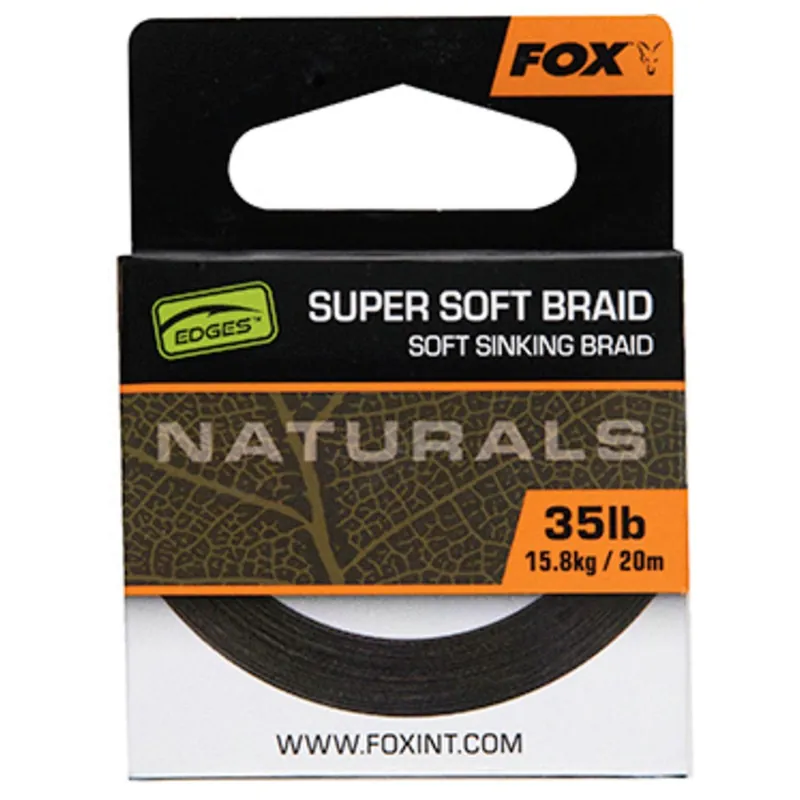 Fox Naturals Soft Braid Hooklength 20m 35lb - Onderlijn - Gecertificeerd
