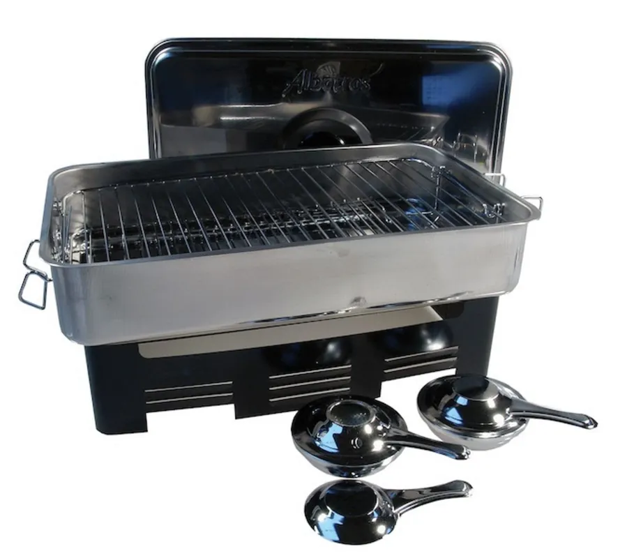 Gereduceerde Prijs Albatros Rvs Rookoven Plat - Rookovens - 42x20x29 cm Plat