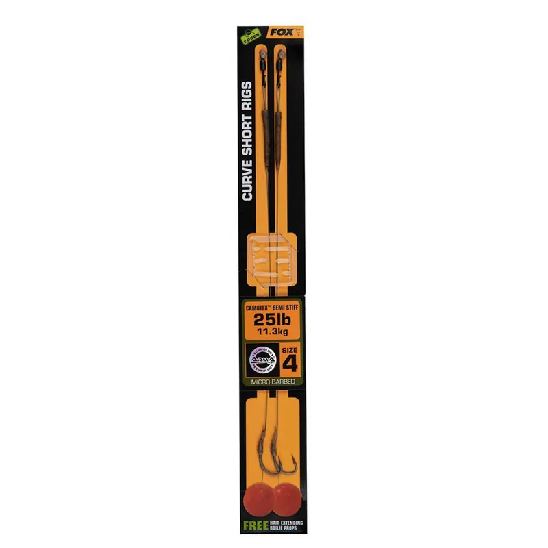 Fox Edges Curve Short Camotex Semi Stiff X2 - Rig - 25 lb Size 4 Exclusieve Aanbieding