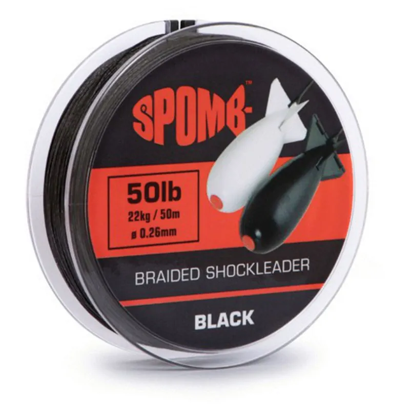Koopje Spomb Spomb Braided Leader Black - Leader - 50 m 50 lb