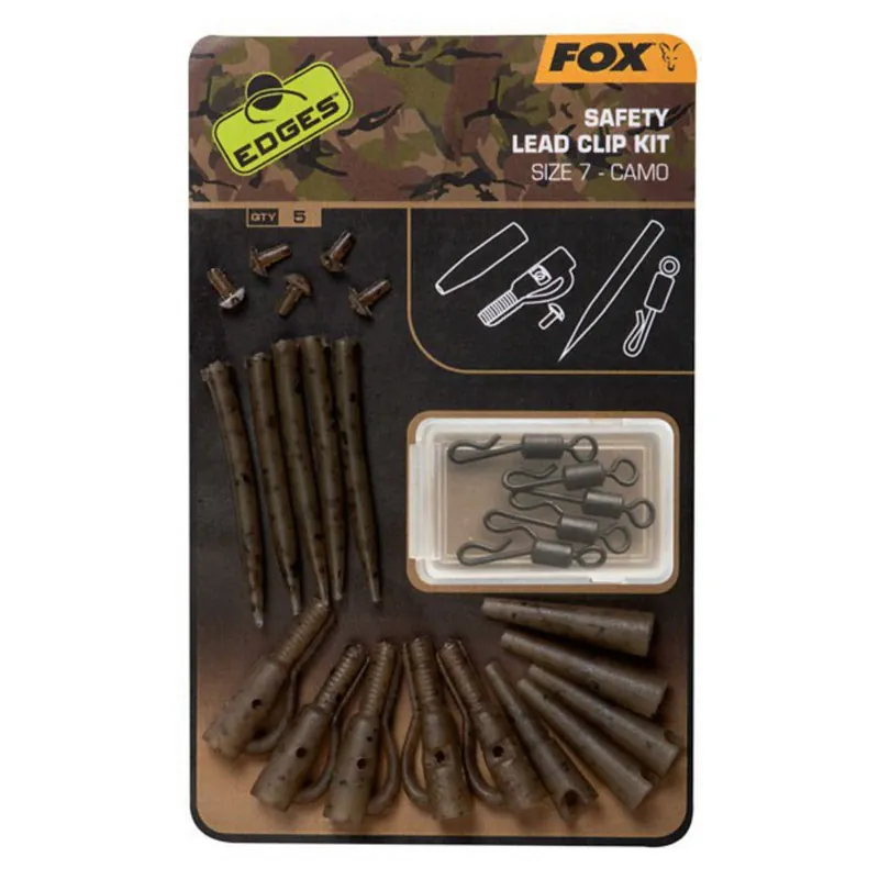 Fox Edges Camo Lead Cip Kit Size 7 X 5 - Systeem componenten - 5 stuks Size 7 Merkproduct