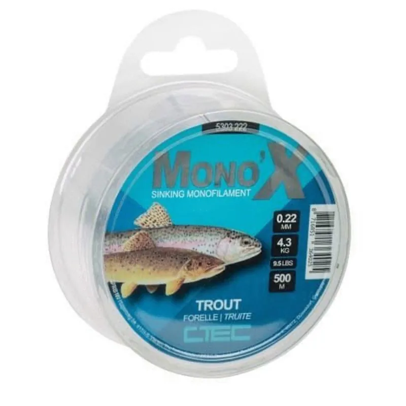 Lage Kosten C-Tec Mono X Trout Clear 0.22mm/4.3kg 500m - Vislijn -