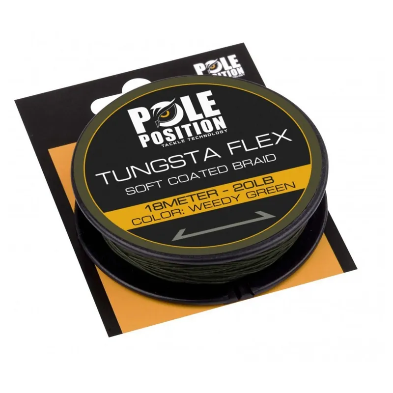 Direct Verzonden Pole Position Tungstaflex Weedy Green 20lb 18m - Vislijn -