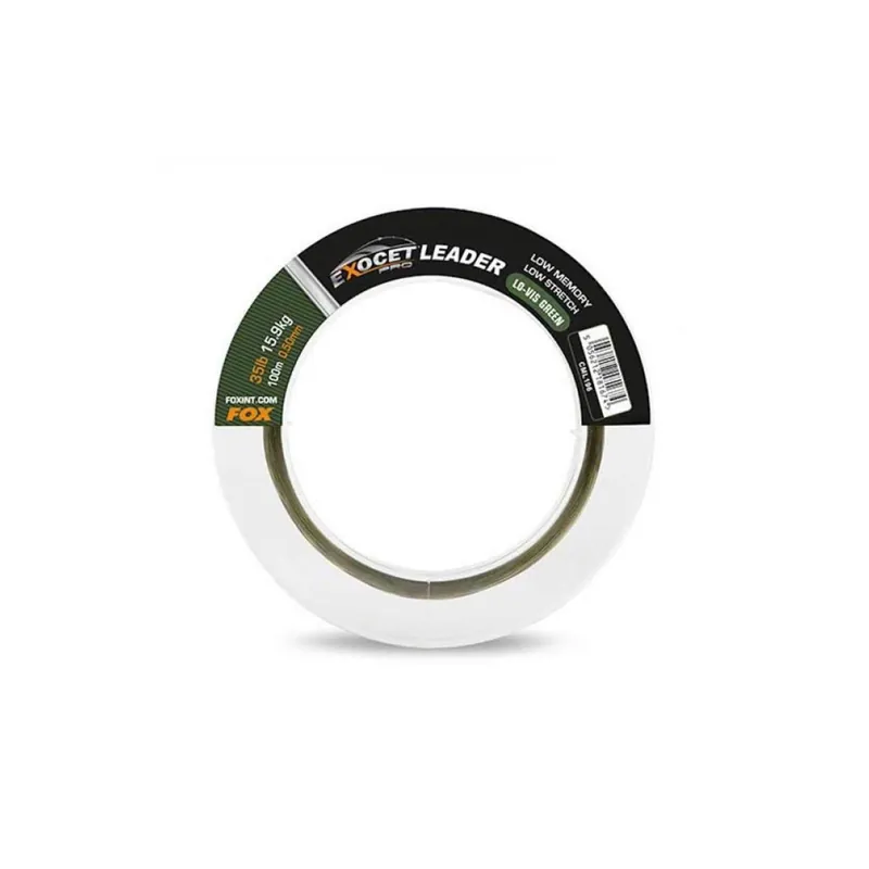 Fox Exocet Pro (Low Vis Green) Leader 35lb (15.9kg) 0.50mm X 100m - Leader - Bestseller