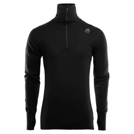 Lage Prijs Aclima DoubleWool Polo Shirt Zip Man Jet Black/Marengo - S