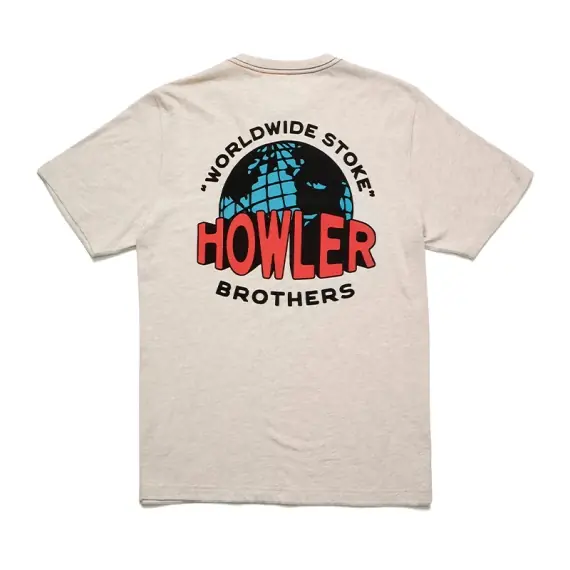 Howler Bro's Cotton T-Shirt Worldwide Howler Grey Heather - S Fabrieksprijs