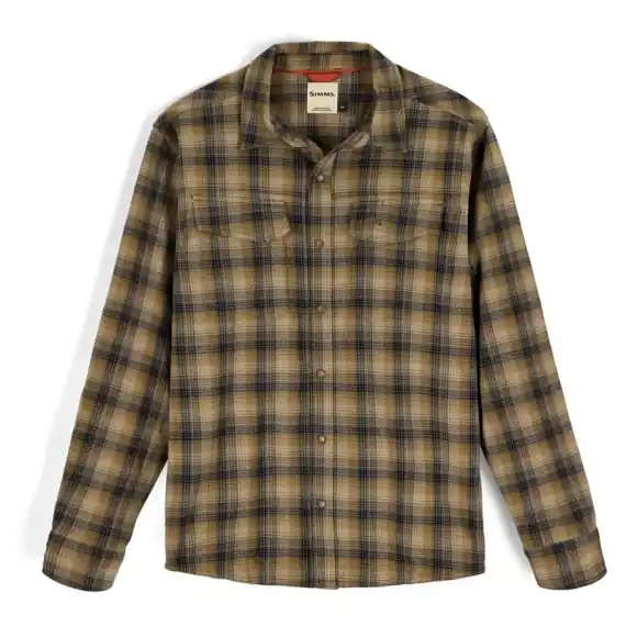 Simms Gallatin Flannel Shirt Kennebec Plaid: Stone - S Gecertificeerd
