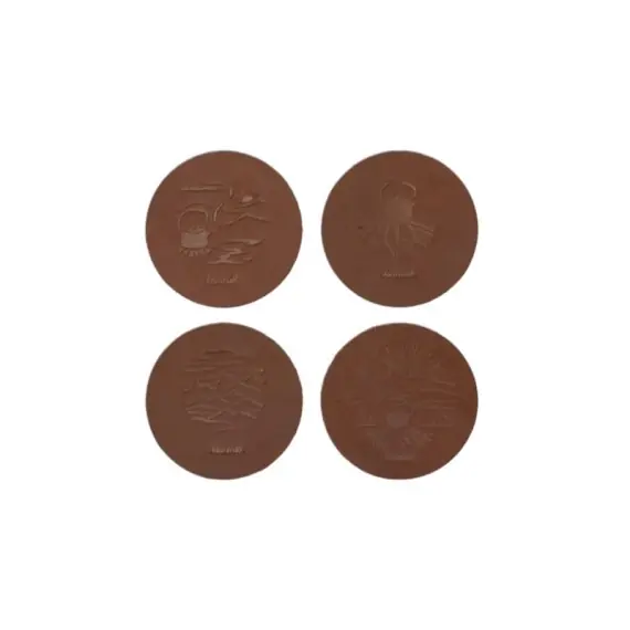Korting Lemmel Leather Coasters 4-pack - Kustfararen