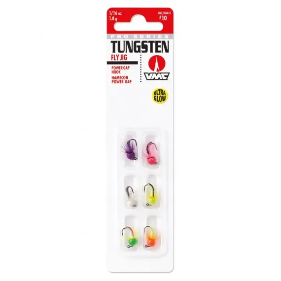 Blue Fox Tungsten Fly Jig Kit Glow (6pcs) - #10, 1,8g Seizoensaanbieding