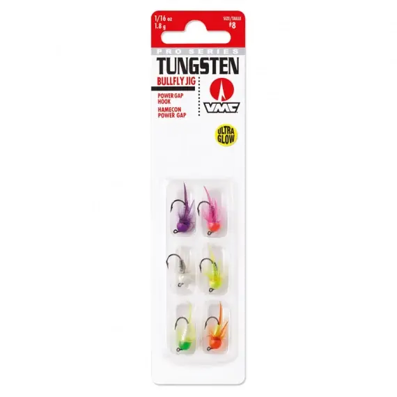Tijdelijk Beschikbaar Blue Fox Tungsten Bullfly Kit Glow (6pcs) - #12 0,9g