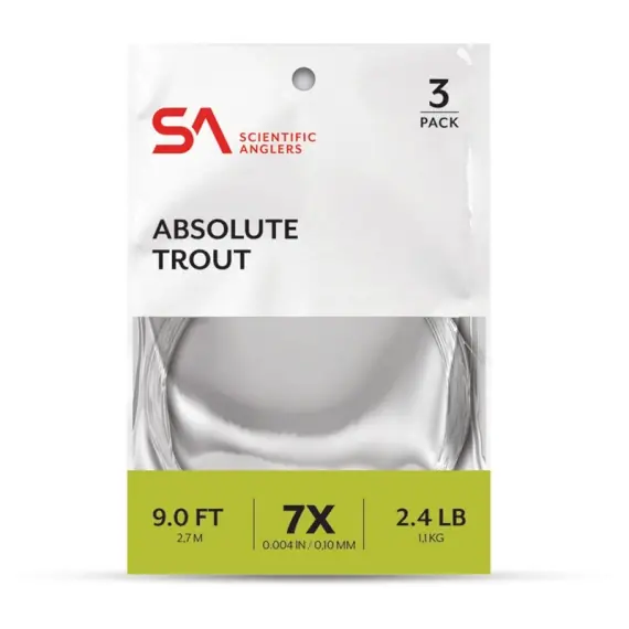 Direct Verzonden SA Absolute Trout Leader 3-pack 9' 7X (0,10 mm)