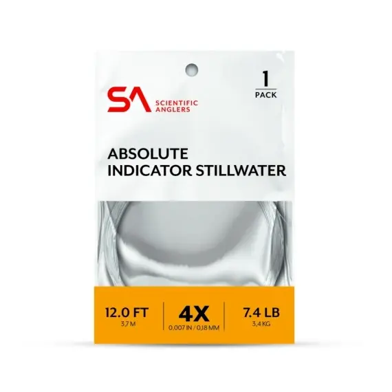 SA Absolute Indicator/Stillwater Leader 12' 4X (0,18 mm) Snelle Levering