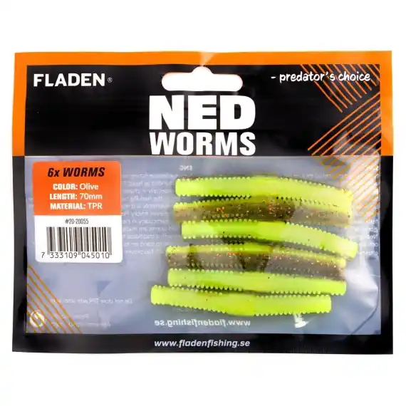 Populair Fladen NED worm 6p 7cm Baitfish