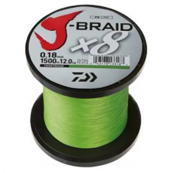 Koop Online Daiwa J-Braid X8 13LB 0.10mm-1500M Chartreuse