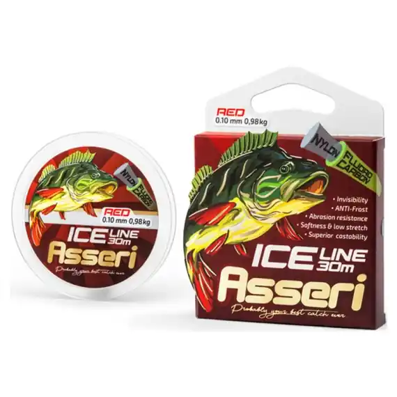 Asseri Icefishing Line Red 30m - 0.18mm Beperkt Aanbod