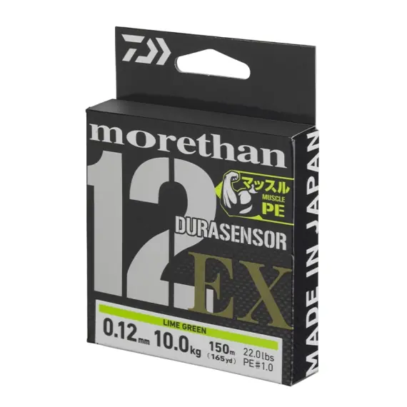 Hete Deal Daiwa UVF Morethan Durasensor X12 SI3 Lime Green - 0.16mm, 150m