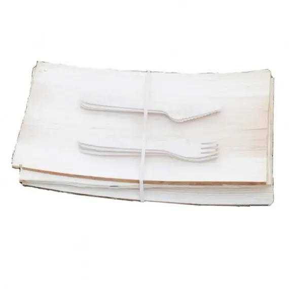 Proelia Outdoor Wooden Plate With Cutlery 4 Pcs Beperkte Voorraad
