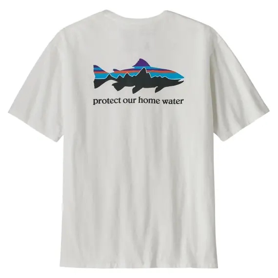 Patagonia M's Home Water Trout Organic T-Shirt White - S Beperkt Aanbod