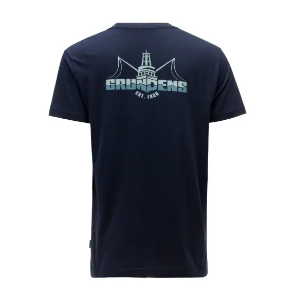 Populair Grundéns Logo Boat SS T-Shirt Dark Navy - M