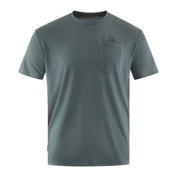 Gereduceerde Prijs Grundéns Species Pocket Tee Deep Forest Heather - L