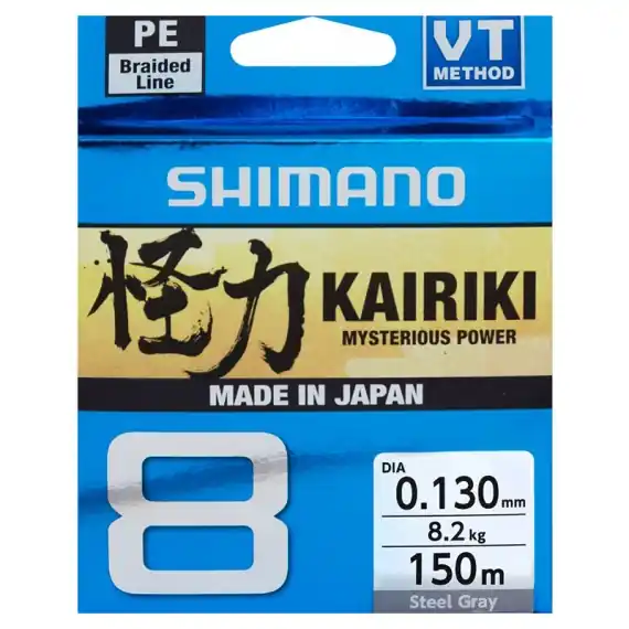 Shimano Kairiki 8, 150m Steel Gray - 0.35mm 39.5kg Koopje