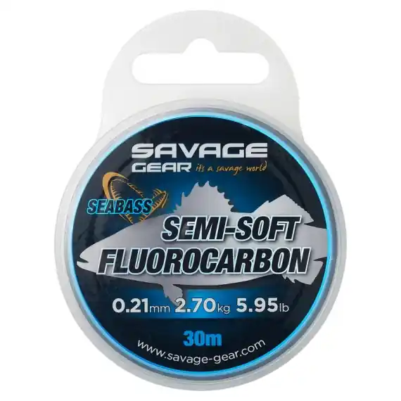 Savage Gear Semi-Soft Fluorocarbon Seabass 30m 0.32mm, 5.51kg Gratis Retour