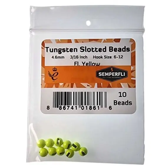 Betaalbaar Semperfli Tungsten Slotted Beads 4,6mm - Fl Yellow