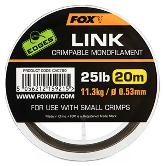 Fox Edges Link Trans Khaki Mono 0.64mm/35lb (20m) Merkproduct