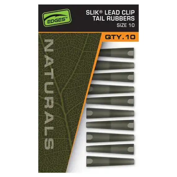Fox Naturals Slik Lead Clip Tail Rubber - Size 10 Korting