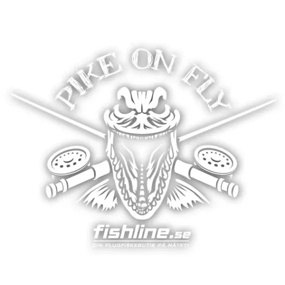 Betaalbaar Fishline Pike on Fly sticker White