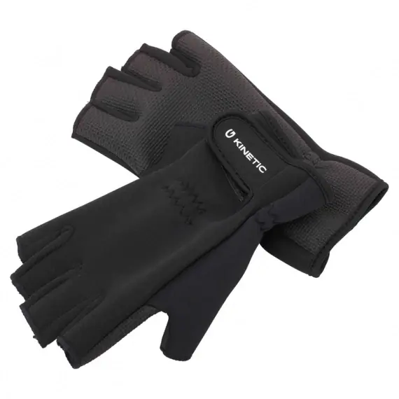 Aanbieding Kinetic Neoprene Half Finger Glove Black - L