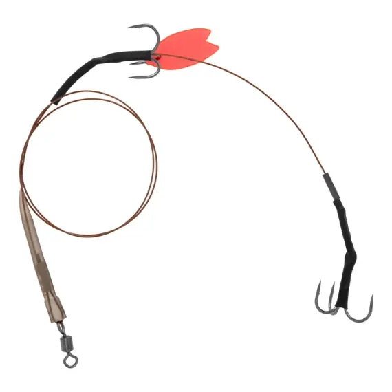 Weekendaanbieding Mikado Steel Leader Twin Treble Deadbait Trace 1pc - No. 8