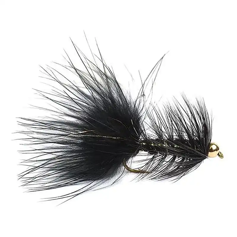 Finale Uitverkoop Wolly Bugger Gold Head Black size 8