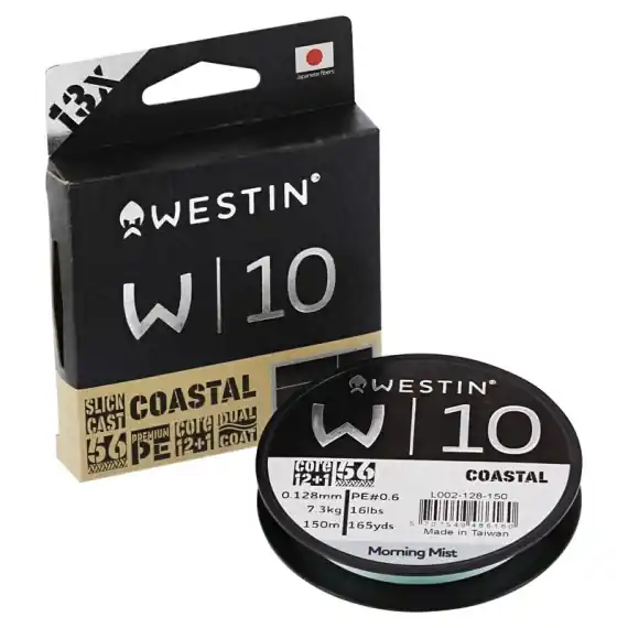 Westin W10 13-Braid Coastal 150m 0.205mm 13.2kg 30lbs Morning Mist Rechtstreeks Van De Fabrikant