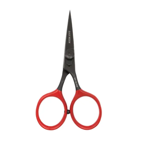 Seizoensaanbieding DR Slick SR45BW Black Widow Hair Razor Scissor 4-1/2'' Bent Shaft Black and Red